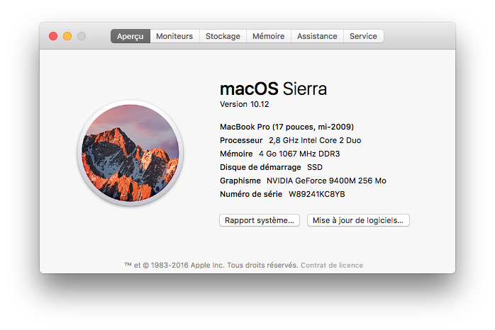 Mac os high sierra on macbook pro 2009 model